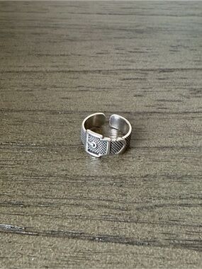 925 Sterling Silver Vintage Belt Buckle Adjustable Ring Size 6–6.5